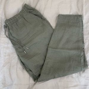 Linen ankle length joggers